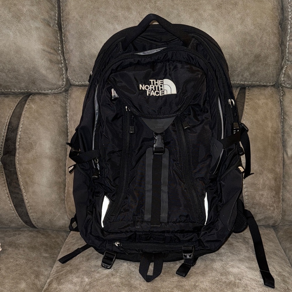 The North Face Black and White Backpack